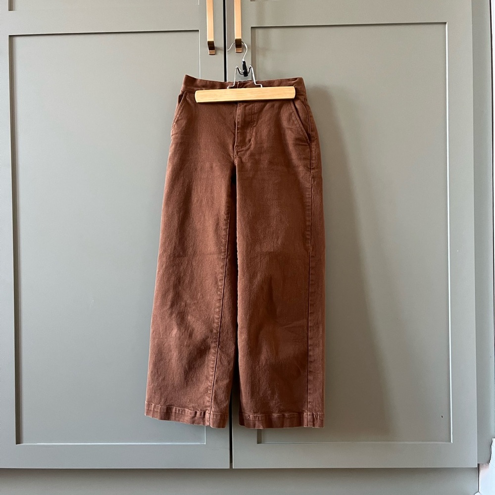 Oak + Fort cropped twill wide leg Pants - Picture 2 of 6